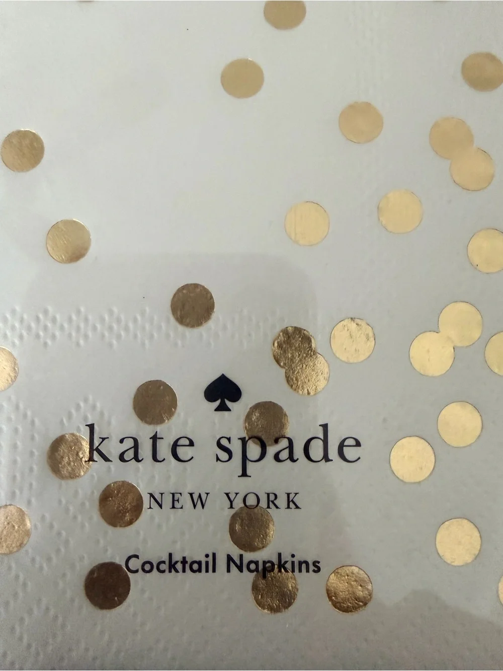 kate spade White and Gold Polka Dot Cocktail Napkins